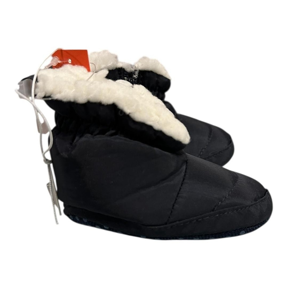 Joe Fresh Winter Booties Boys Size 6-12M Black Faux Fur Lined Non Slip